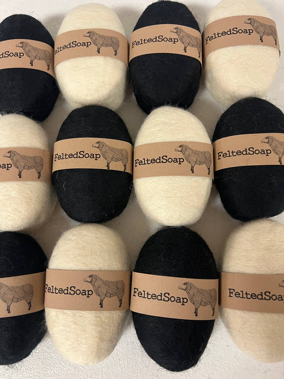 Felted Soap Black and White