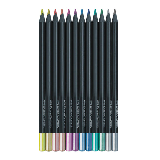 Black Edition Metallic Color Pencils 12 Count Set