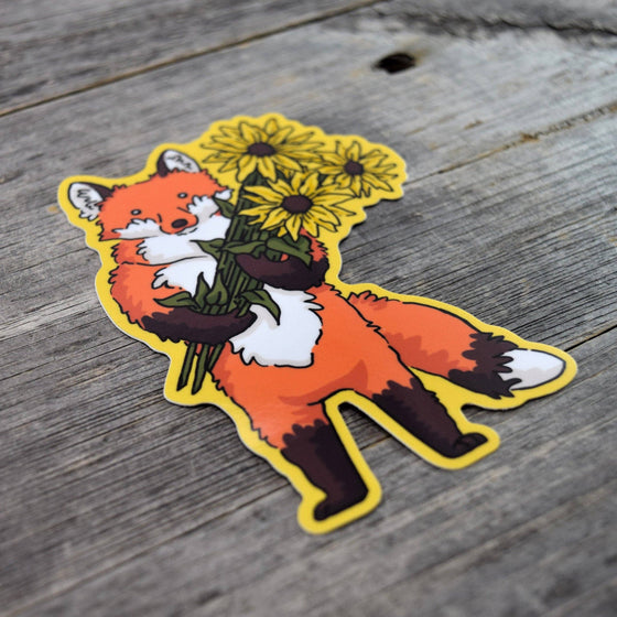 Fox & Flowers Vinyl Sticker