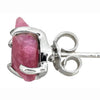 Raw Pink Tourmaline 925 Sterling Silver Stud Earrings