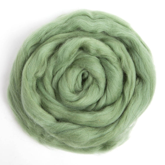 Merino Wool Top Roving, Garden Ivy Green, 1 ounce