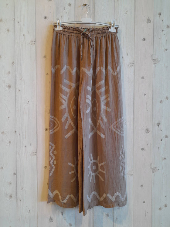 Printed Linen Pants