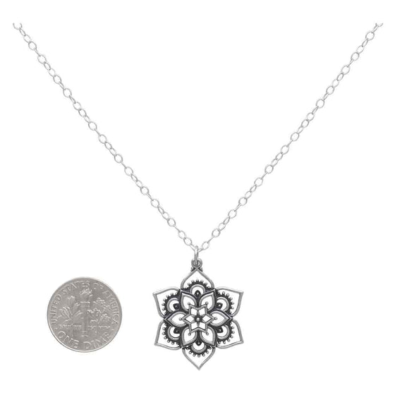 Lotus Mandala Necklace 18 Inch