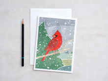  Cardinal Christmas Card, Illustrated Holiday Card