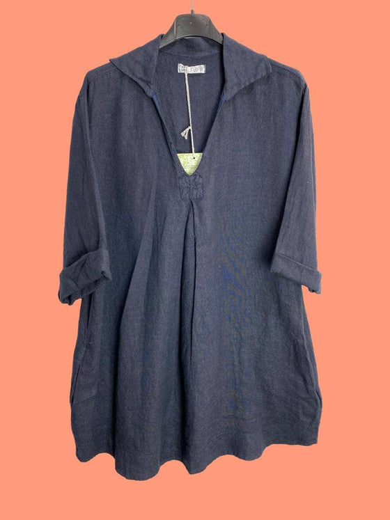 V Neck Pull-over 100% Linen blouse