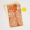 Rust Sunflower Batik Note Card