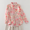 French Printed Floral Blouse