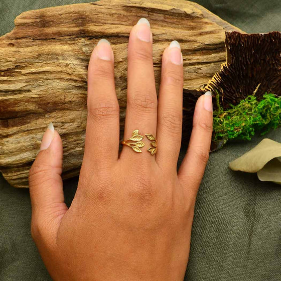 Leaf Cluster Adjustable Ring