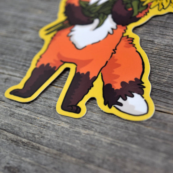 Fox & Flowers Vinyl Sticker