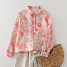  French Printed Floral Blouse