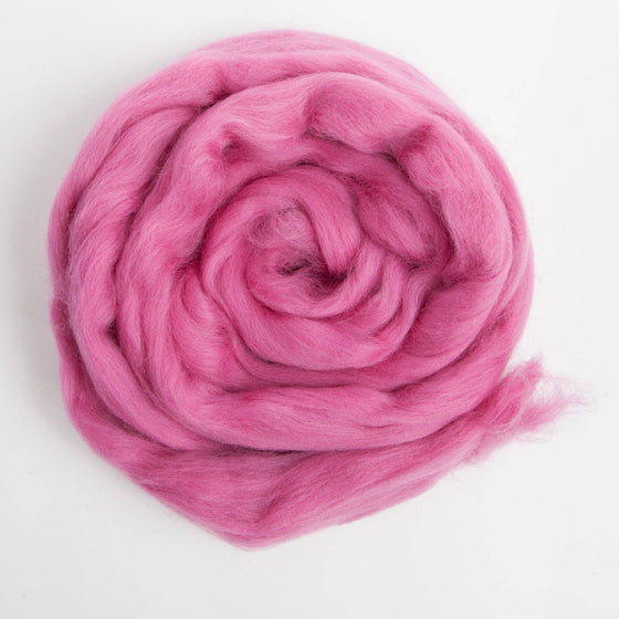 Merino wool Top Roving, Fuschia Pink,1 ounce