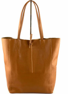  Camel Italian Leather Tote Bag