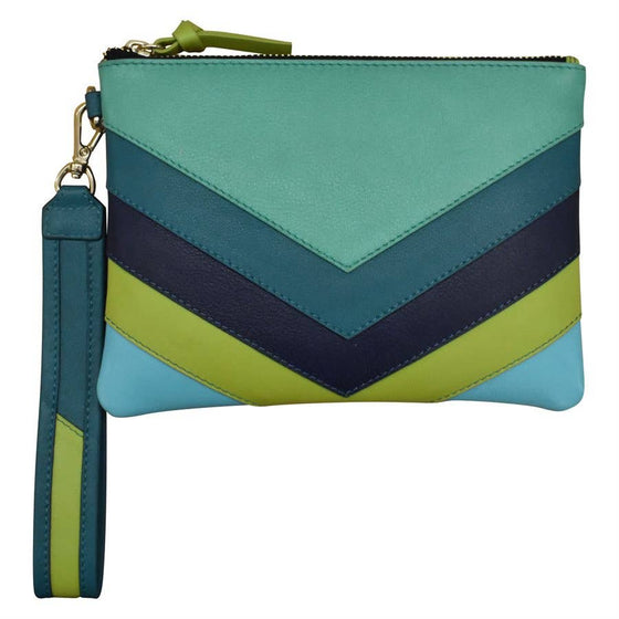 Multi Color Top Zip Wristlet