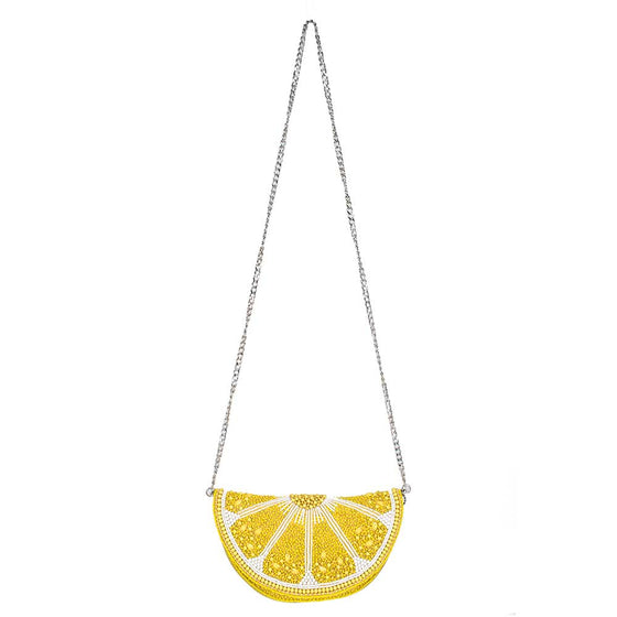 Tart Beaded Lemon Crossbody Handbag