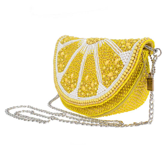 Tart Beaded Lemon Crossbody Handbag