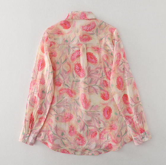 French Printed Floral Blouse