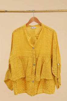  Bell Sleeve Eyelet Blouse