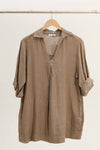 V Neck Pull-over 100% Linen blouse