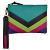 Multi Color Top Zip Wristlet