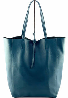  Teal Leather Tote Bag