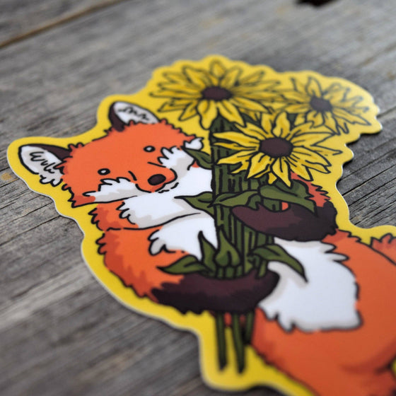 Fox & Flowers Vinyl Sticker