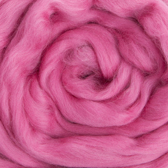 Merino wool Top Roving, Fuschia Pink,1 ounce