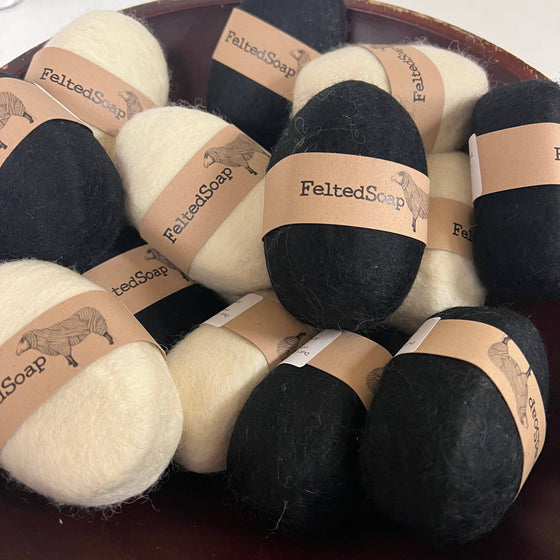 Felted Soap Black and White