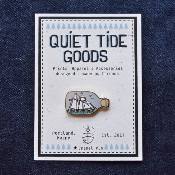 Ship in a Bottle Enamel Pin