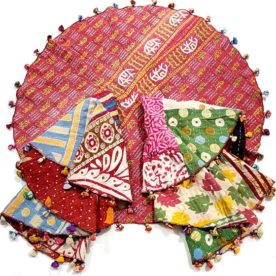 Round Kantha Table Cover 25"