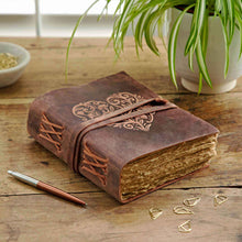  Heart Buffalo Leather Wraparound Journal