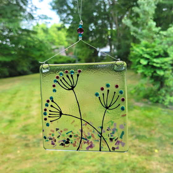 Fused Glass Flower Suncatcher in Spring Tones