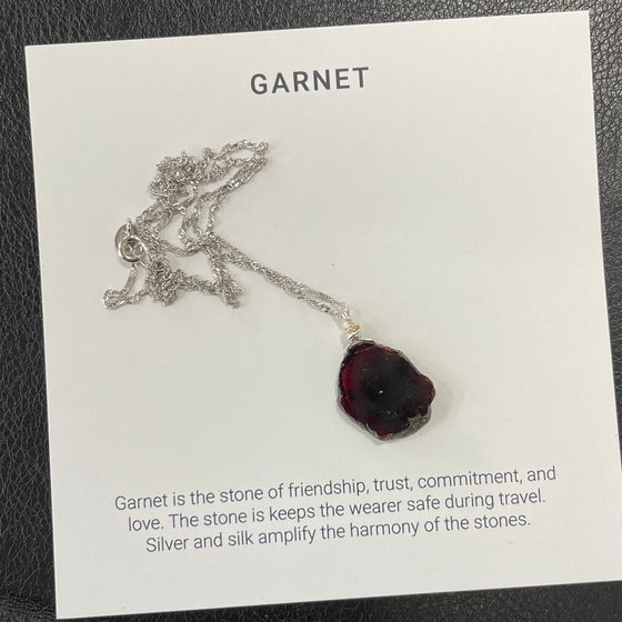 Garnet And Silver Necklace