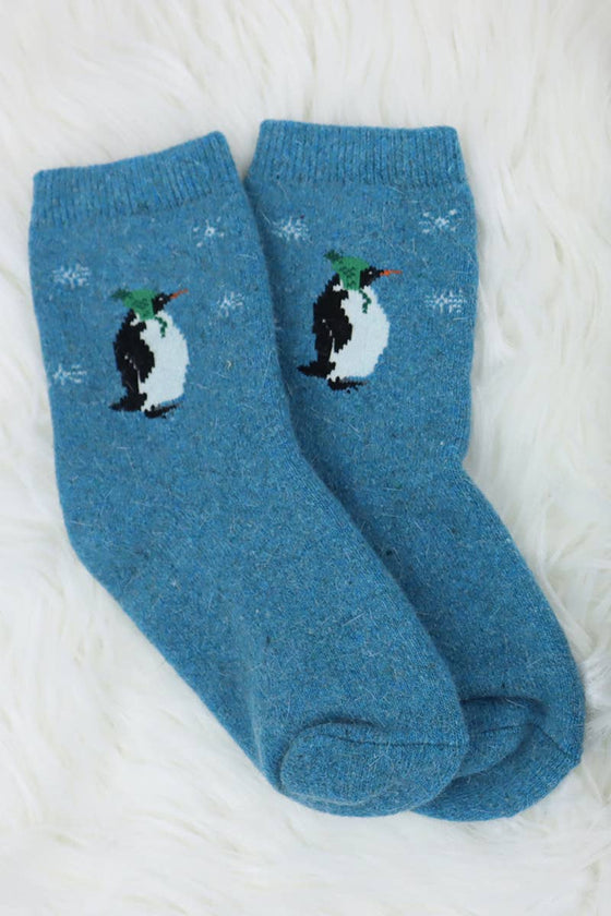 Women’s Winter Thick Wool Knit Crew Socks, Angora Animal