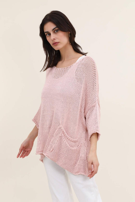 Cotton Pull Over Sweater, 3/4 sleeve