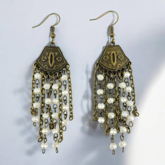 Ivory Earring with Chain