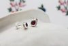 Silver Ruby Stud Earrings with delicate 14 carat gold