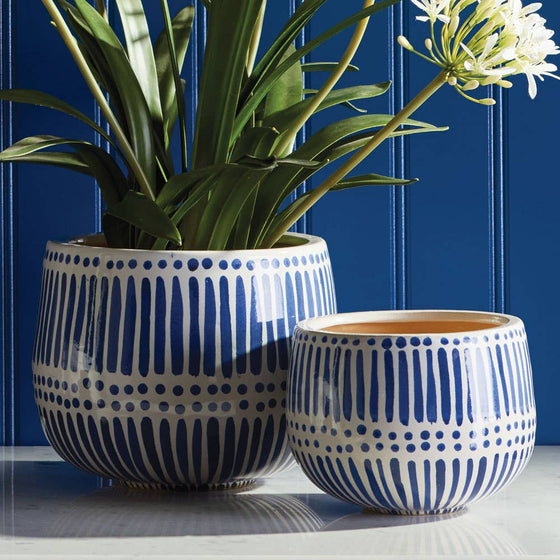 Cali Hand-Painted Pots, Set Of 2