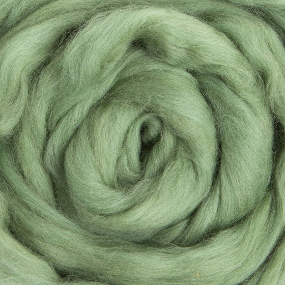 Merino Wool Top Roving, Garden Ivy Green, 1 ounce