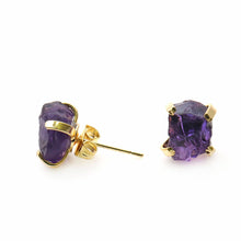  Rough Stone Gold Stud Earring