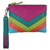 Multi Color Top Zip Wristlet