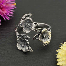  Dogwood Flower and Leaf Ring