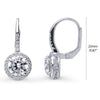 Silver Solitaire 2.5ct Round CZ Leverback Earrings