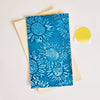 Turquoise Sunflower Batik Note Card