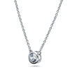 Silver Solitaire 0.45ct Bezel Set Round CZ Necklace