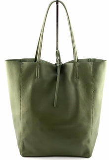  Olive Leather Tote Bag