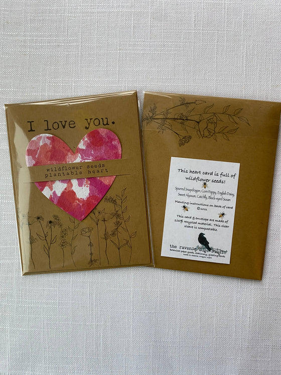 Seed Heart Card "I love you”