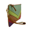 Multi Color Top Zip Wristlet