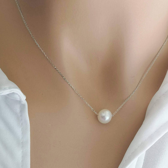 Minimal Sterling Silver Gemstone Necklace