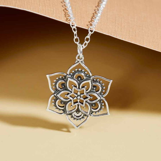 Lotus Mandala Necklace 18 Inch