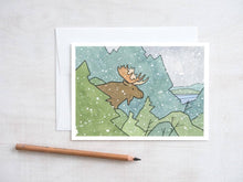  Moose Christmas Card, Animal Art Holiday Card